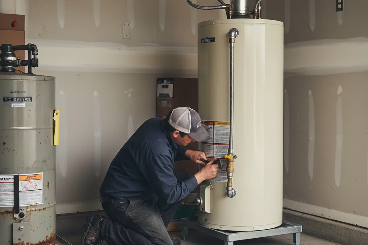 Water heater and shutoff valve replacement in Sedley